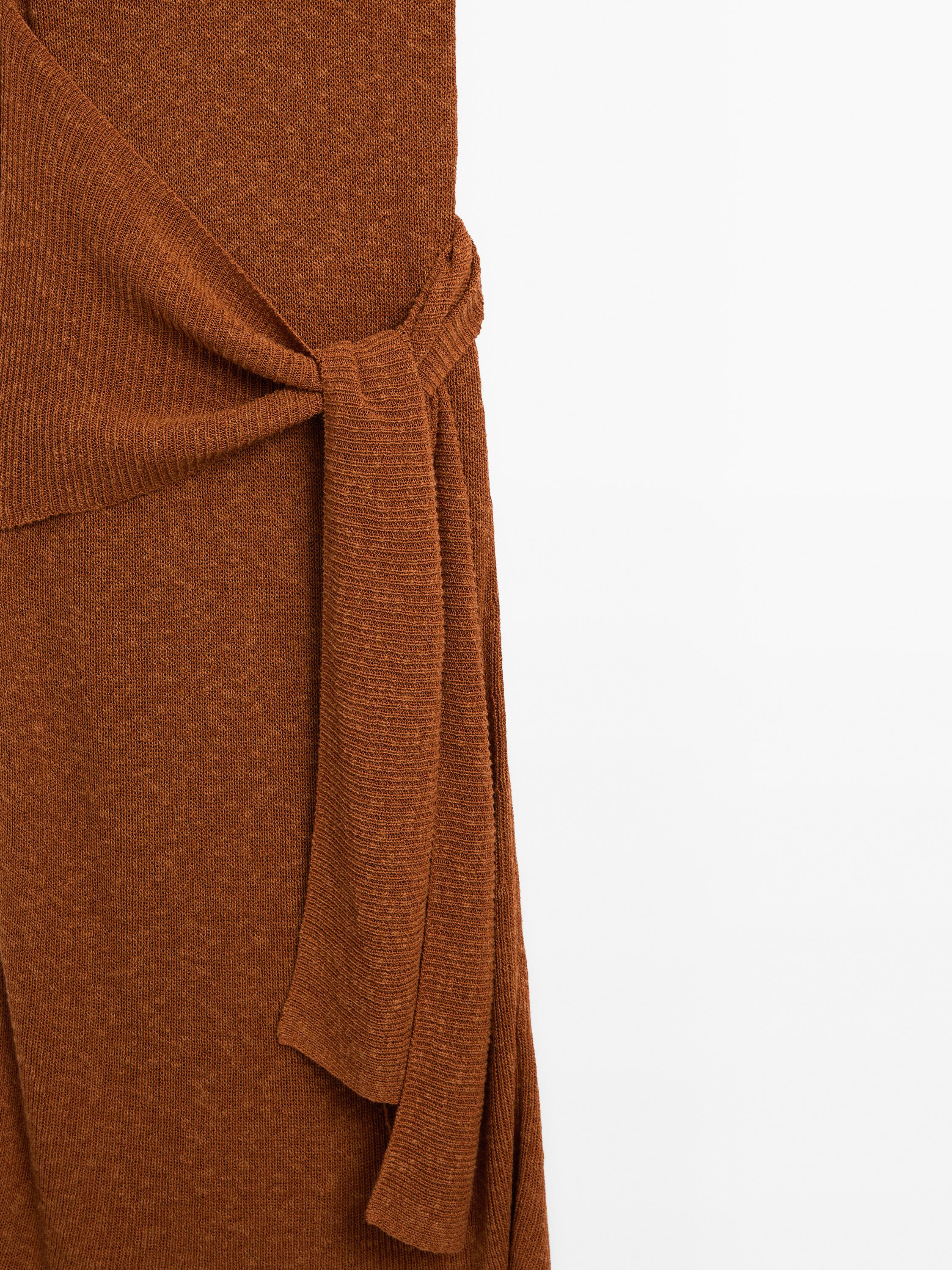 Long knit crossover dress